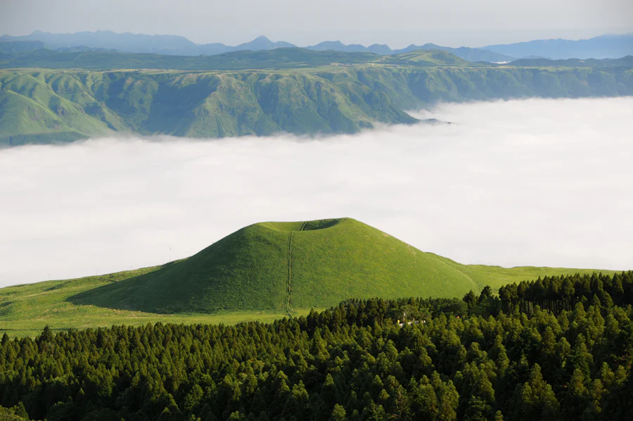Paysage au Mont Aso, Japon